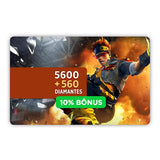 Free Fire : 5600 Diamantes + 10% Bônus