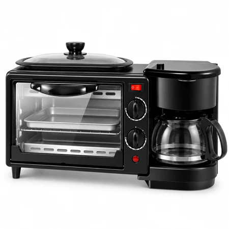 Máquina Café da Manhã 3 em 1 · Forno 9L, Cafeteira e Chapa · 110V