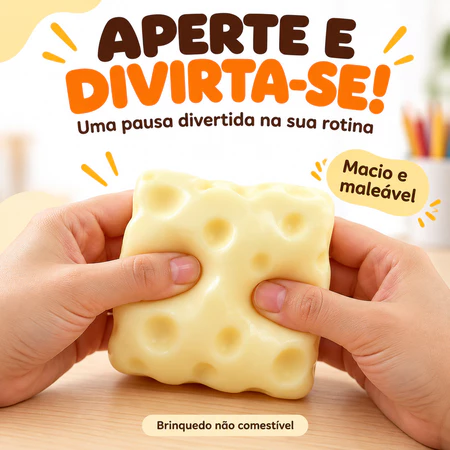 Mãos apertando o queijinho macio
