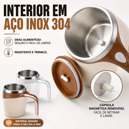 Interior em aço inox 304 da caneca misturadora