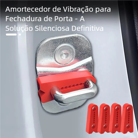 Amortecedor de vibração para fechadura de porta instalado, com 4 peças