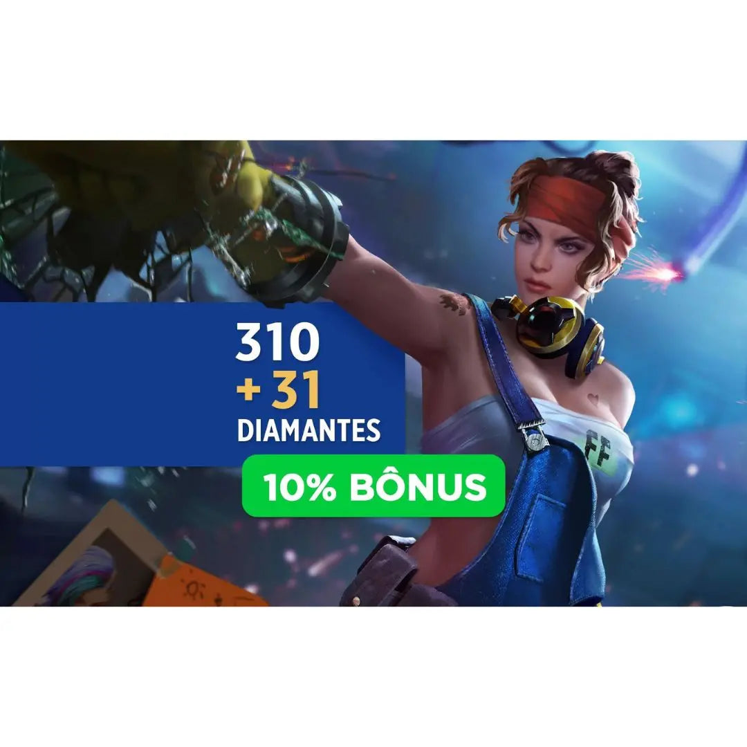 Free Fire : 310 Diamantes + 10% Bônus