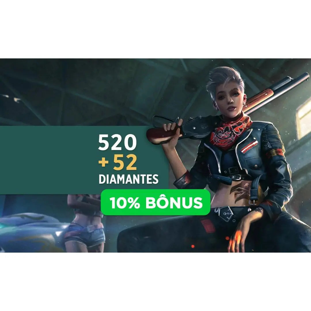 Free Fire : 520 Diamantes + 10% Bônus