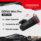 Câmera Veicular DDPAI N1 Dual 1296P+1080P WiFi App Supercapacitor Visão Noturna Gravação em Loops