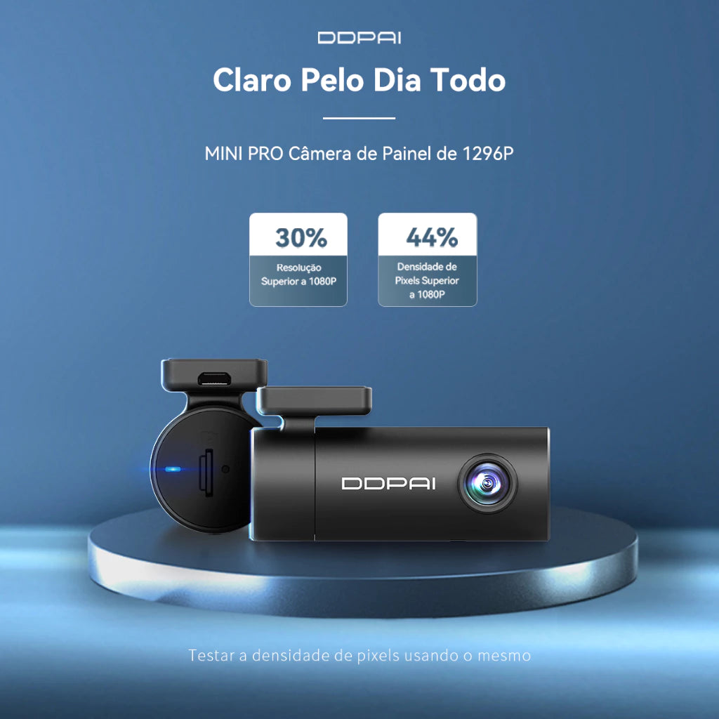 Câmera Veicular DDPAI N1 Dual 1296P+1080P WiFi App Supercapacitor Visão Noturna Gravação em Loops