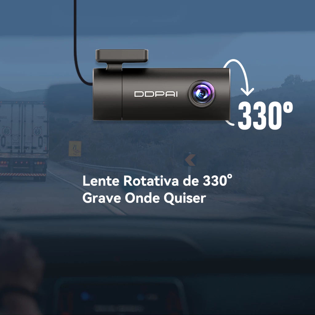 Câmera Veicular DDPAI N1 Dual 1296P+1080P WiFi App Supercapacitor Visão Noturna Gravação em Loops