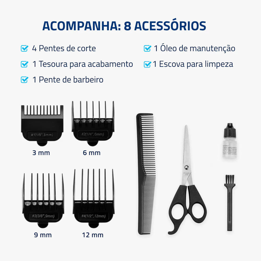 Cortador de Cabelos Hair Stylo Mondial Preto e Prata 10W CR-02